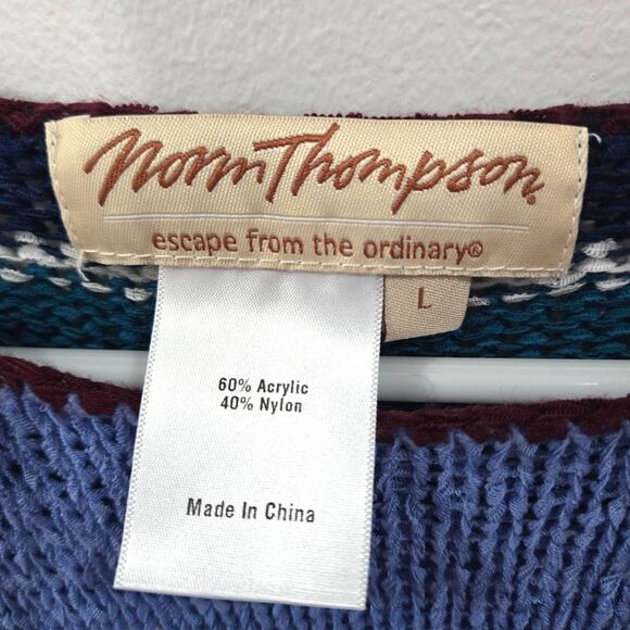 Norm Thompson Sz Large Womens Multi Stripe Knit Sweater - Picture 2 of 6